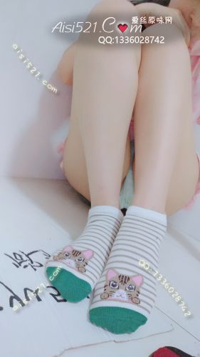 原味丝袜|袜类,臭棉袜,绿色条纹猫咪棉袜夏天穿着小皮鞋捂了一脚汗